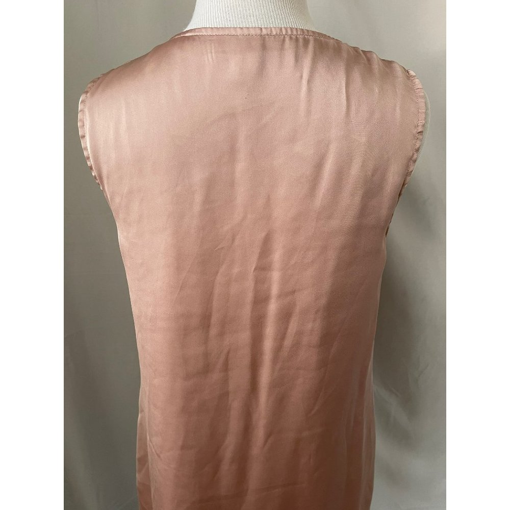 Go International Champagne Satin Ruffle Down Sleeveless Midi Dress - Picture 9 of 11